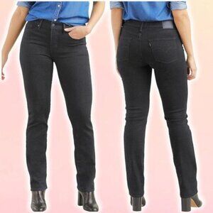 LEVI'S 314 Shaping Straight Jeans Sz 26 Washed Black
